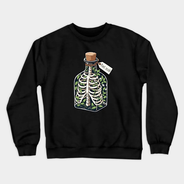 Skeleton Plant Bottle, Plant inside Crewneck Sweatshirt by katzura